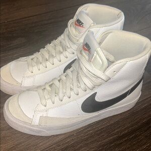 Nike White and Black High-Top Sneakers